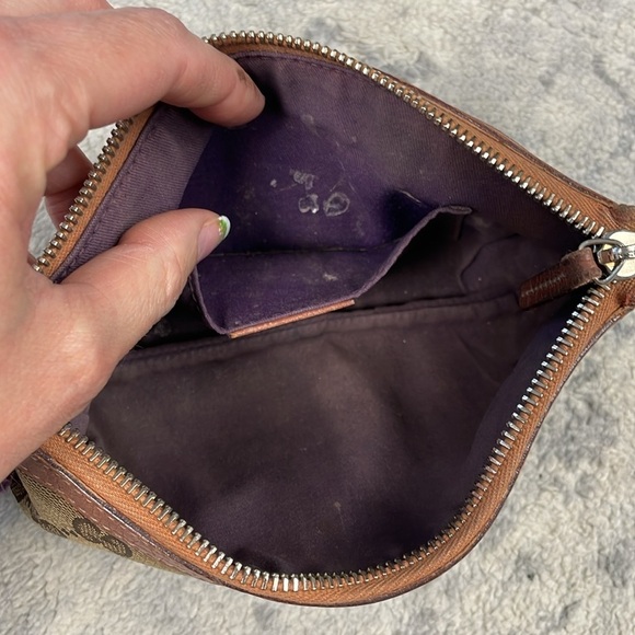 GUCCI Sherry Line GG Canvas Pouch Purple Orange Wristlet Purse Charm - Picture 17 of 17